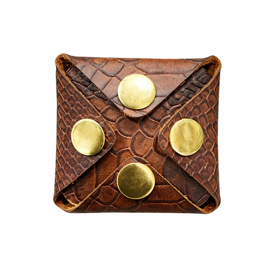 Handmade Full-Grain Leather Coin Holder – Snap Closure Change Pouch